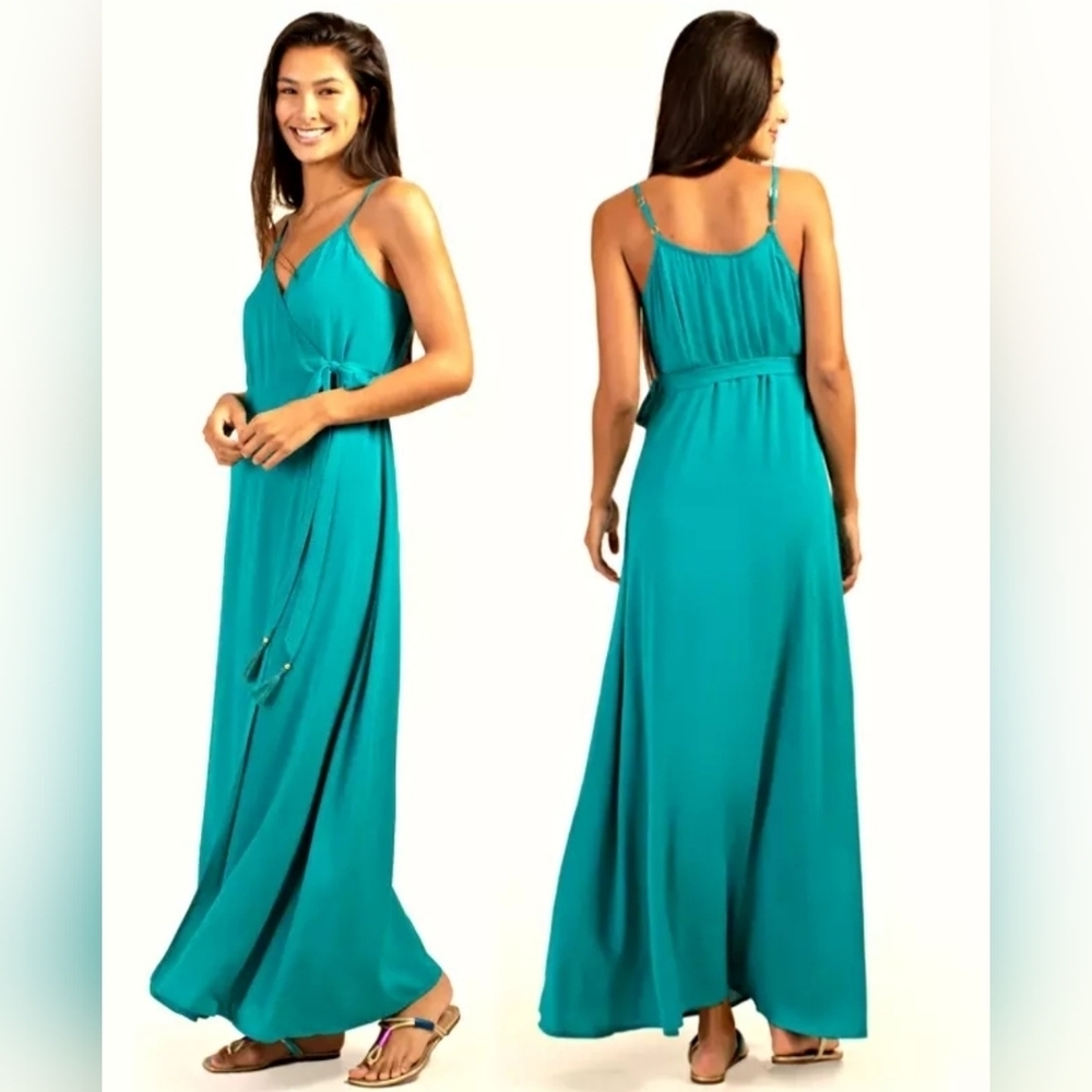 Trina Turk Brittany Tassel Maxi Wrap Dress Cover-up - Picture 4 of 12